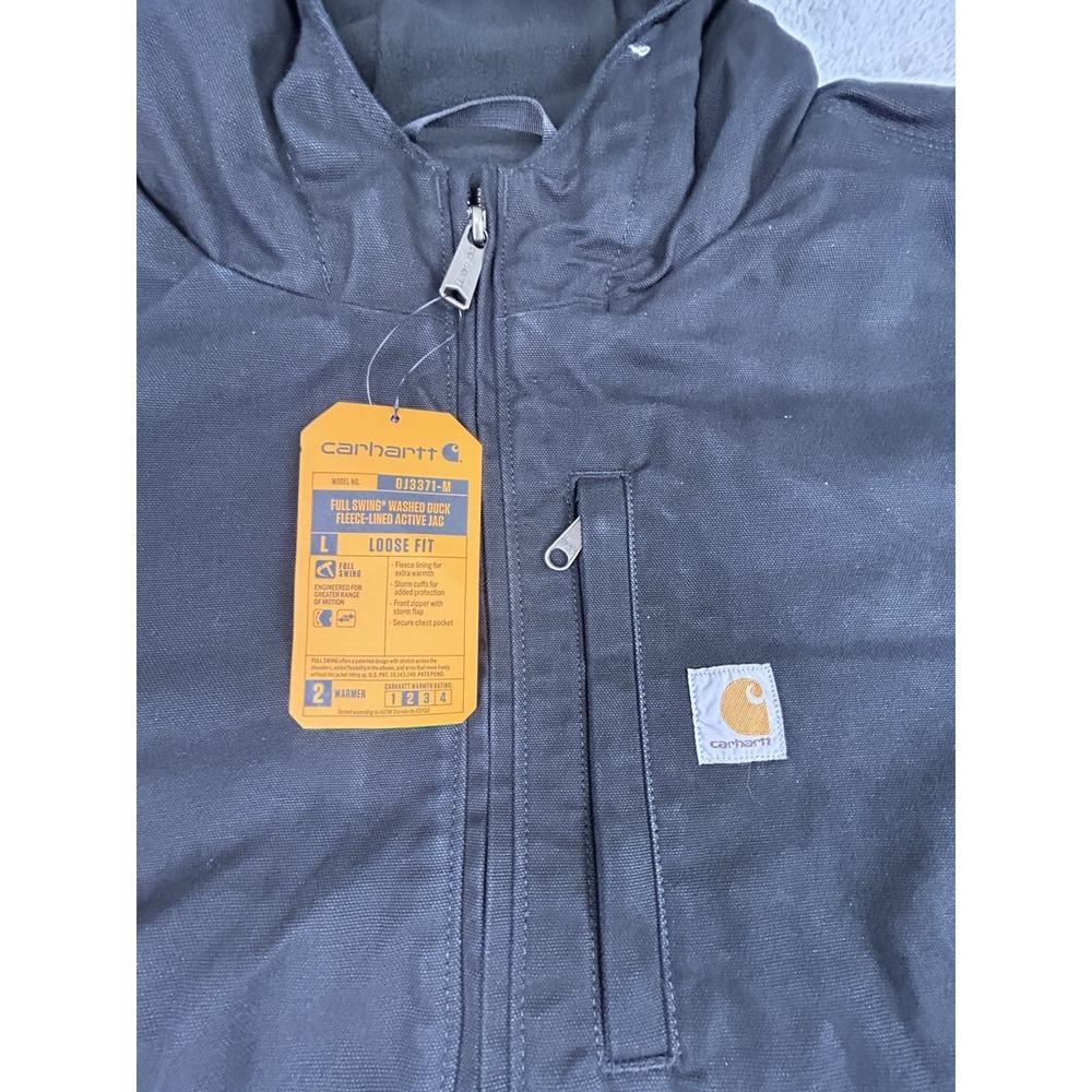 Carhartt Full Swing Armstrong Black Active Jacket Fleece Men's Size XL OJ3371-M - Picture 6 of 12